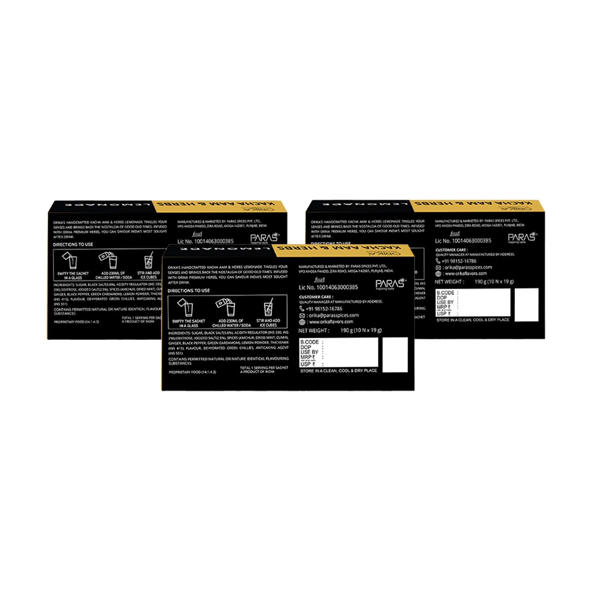 Orika Kacha Aam Lemonade Pack of 3, 190g/each